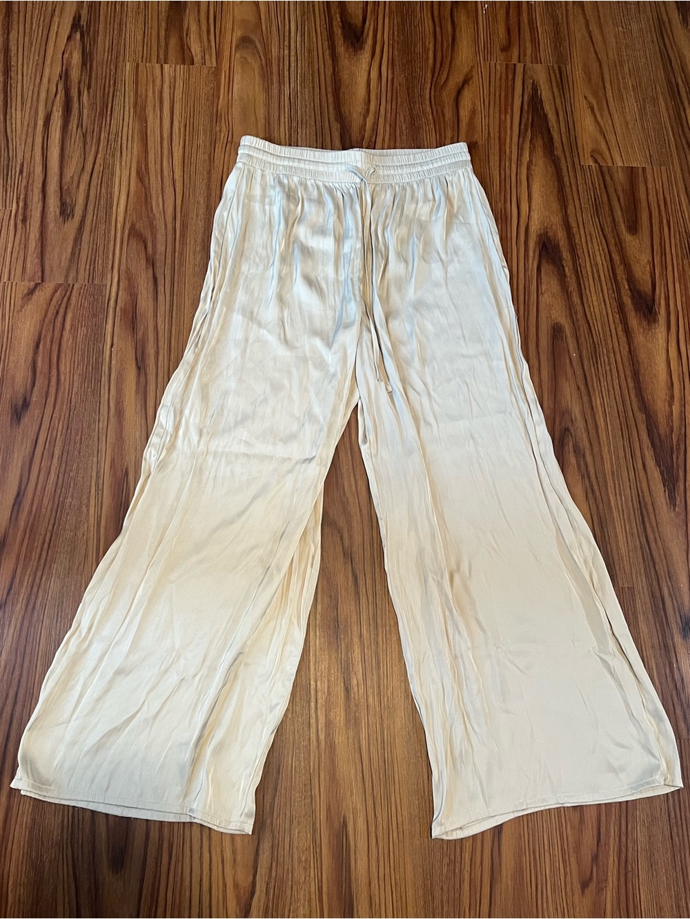 Rachel Zoe Cream Wide-Leg Trousers